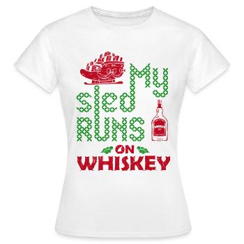 Traîneau à neige sport ski cadeau whisky - T-shirt Femme - blanc - Devant - AI Model Female 172 dark (172cm)