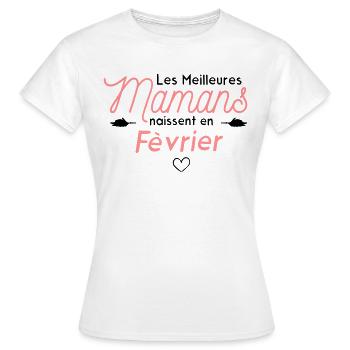 Les meilleurs mamans Février - T-shirt Femme - blanc - Devant - AI Model Female 172 dark (172cm)