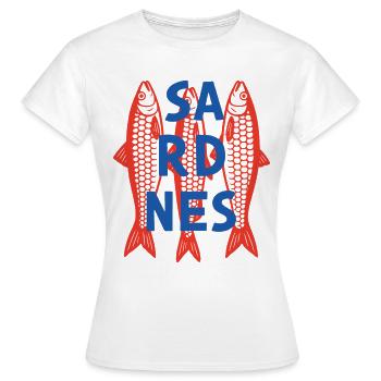Vintage Sardinen Fischkonserven - Frauen T-Shirt - Weiß - Vorne - AI Model Female 172 dark (172cm)