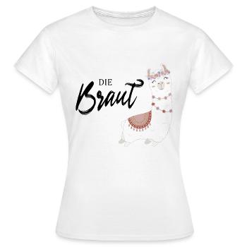 Cadeau de fête de baccalauréat en alpaga mariée - T-shirt Femme - blanc - Devant - AI Model Female 172 dark (172cm)
