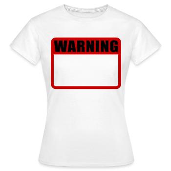 Warning Shield Warning Warning Shield Vector - Women's T-Shirt - white - Front - AI Model Female 172 dark (172cm)
