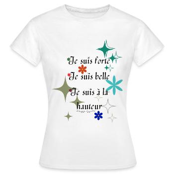 T-Shirt mit positiver Affirmation - Frauen T-Shirt - Weiß - Vorne - AI Model Female 172 dark (172cm)