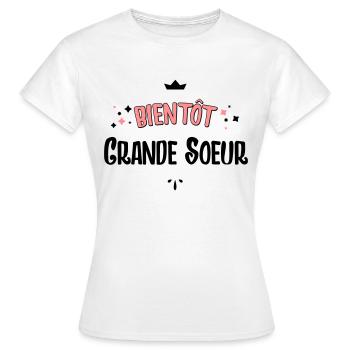 SOON BIG SISTER - Women's T-Shirt - white - Front - AI Model Female 172 dark (172cm)