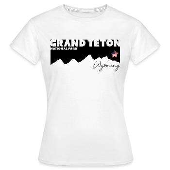 Grand Teton National Park Wyoming USA Flagge Stern - Frauen T-Shirt - Weiß - Vorne - AI Model Female 172 dark (172cm)