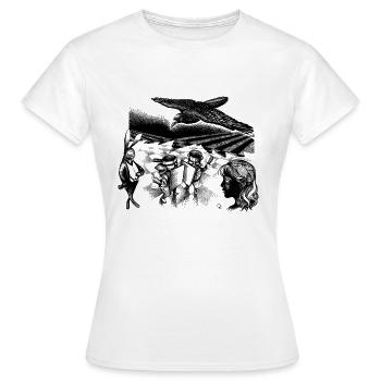 Spiegelland Inktober 2023 Shadow - Frauen T-Shirt - Weiß - Vorne - AI Model Female 172 dark (172cm)