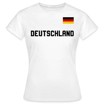 Look maillot de l’Allemagne avec drapeau national - T-shirt Femme - blanc - Devant - AI Model Female 172 dark (172cm)