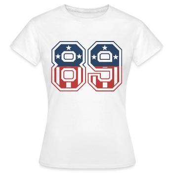 Nummer 89 USA - Frauen T-Shirt - Weiß - Vorne - AI Model Female 172 dark (172cm)