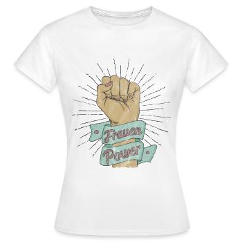 Starke Frauen Power Powerfrau Frau Spruch Geschenk - Frauen T-Shirt - Weiß - Vorne - AI Model Female 172 dark (172cm)