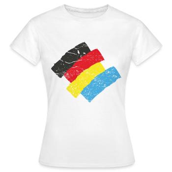 Allemagne Ukraine Solidarité - T-shirt Femme - blanc - Devant - AI Model Female 172 dark (172cm)