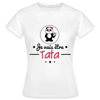 Future tata,bientôt tante - T-shirt Femme - blanc - Devant - AI Model Female 172 dark (172cm)