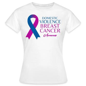 Häusliche Gewalt und Brustkrebsbewusstsein - Frauen T-Shirt - Weiß - Vorne - AI Model Female 172 dark (172cm)