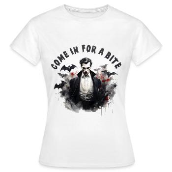 Halloween Design - Vampire come in for a bite - Frauen T-Shirt - Weiß - Vorne - AI Model Female 172 dark (172cm)