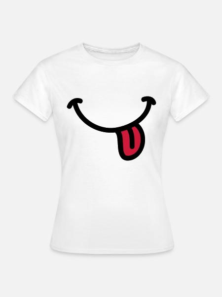 Smiley grin tongue - Women's T-Shirt - white