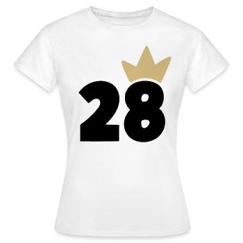 28 Krone Nummer 28 - Frauen T-Shirt - Weiß - Vorne - AI Model Female 172 dark (172cm)
