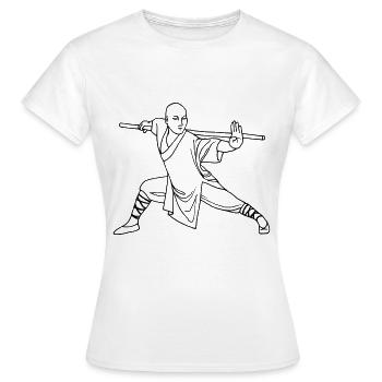 Kung Fu Shaolin Moine - T-shirt Femme - blanc - Devant - AI Model Female 172 dark (172cm)