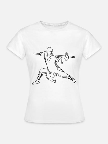 Kung Fu Shaolin Mönch - Frauen T-Shirt - Weiß