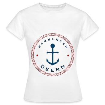 Hamburger Deern fille d'Hambourg - T-shirt Femme - blanc - Devant - AI Model Female 172 dark (172cm)