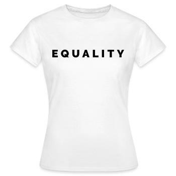 THE FASHION TEE - EQUALITY BLACK - Frauen T-Shirt - Weiß - Vorne - AI Model Female 172 dark (172cm)