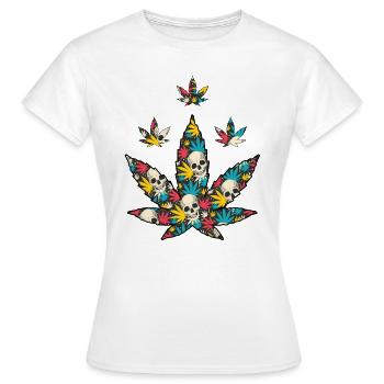 Cannabis Marijuana Weed Smoking - Women's T-Shirt - white - Front - AI Model Female 172 dark (172cm)