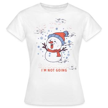 S’il neige, je n’y vais pas - T-shirt Femme - blanc - Devant - AI Model Female 172 dark (172cm)
