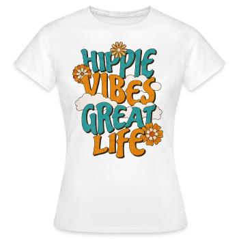 Hippie Vibes - Frauen T-Shirt - Weiß - Vorne - AI Model Female 172 dark (172cm)