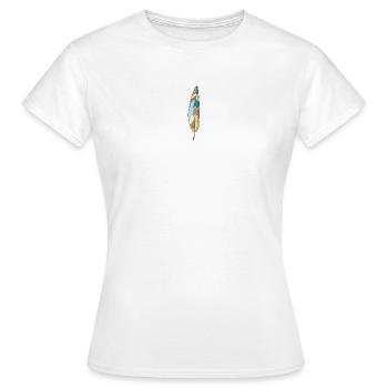 Feder - Frauen T-Shirt - Weiß - Vorne - AI Model Female 172 dark (172cm)