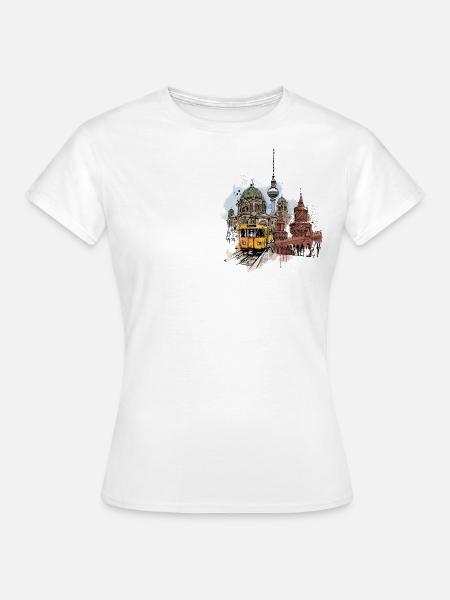 Berliner U-Bahn Collage - Frauen T-Shirt - Weiß
