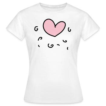 Coeur rose - T-shirt Femme - blanc - Devant - AI Model Female 172 dark (172cm)