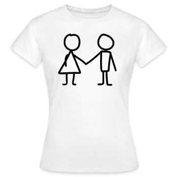 Liebespaar Liebe - Frauen T-Shirt - Weiß - Vorne - AI Model Female 172 dark (172cm)