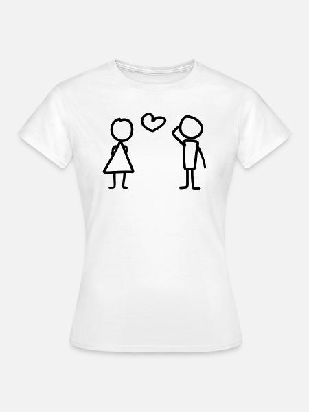 Liebespaar Pärchen - Frauen T-Shirt - Weiß