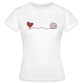 heart wool - Women's T-Shirt - white - Front - AI Model Female 172 dark (172cm)