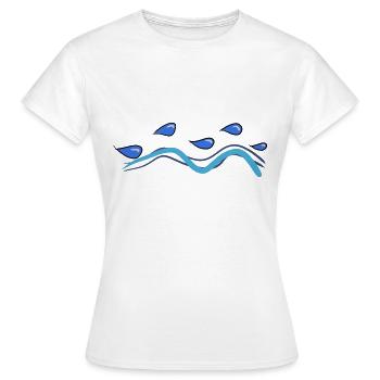 ligne gouttes lignes symboles d’eau lignes - T-shirt Femme - blanc - Devant - AI Model Female 172 dark (172cm)
