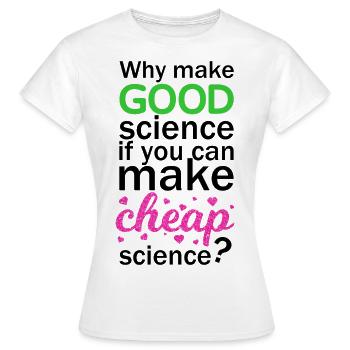Cheap Science - Women's T-Shirt - white - Front - AI Model Female 172 dark (172cm)