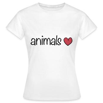 animaux coeur animal amour texte - T-shirt Femme - blanc - Devant - AI Model Female 172 dark (172cm)