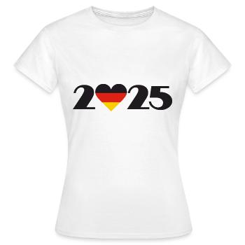 J’aime l’Allemagne 202, vacances en Allemagne 2025 - T-shirt Femme - blanc - Devant - AI Model Female 172 dark (172cm)