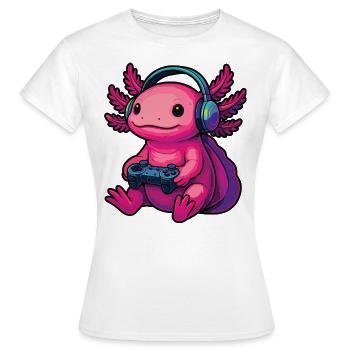 Axolotl Lustige Videospiele Gaming Axolotl - Frauen T-Shirt - Weiß - Vorne - AI Model Female 172 dark (172cm)