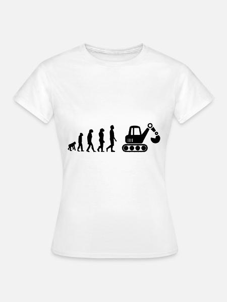 Evolution mechanischer Bagger - Frauen T-Shirt - Weiß