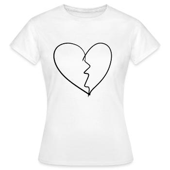 Le cœur brisé - T-shirt Femme - blanc - Devant - AI Model Female 172 dark (172cm)