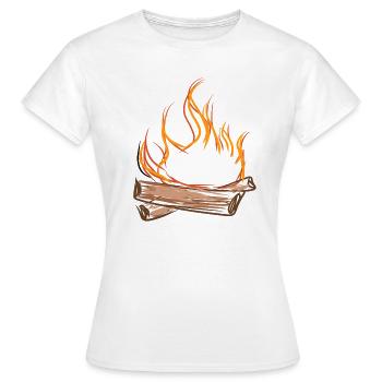Feu de camp - T-shirt Femme - blanc - Devant - AI Model Female 172 dark (172cm)