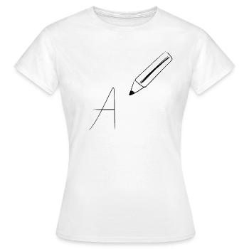 stift zeichnen - Frauen T-Shirt - Weiß - Vorne - AI Model Female 172 dark (172cm)