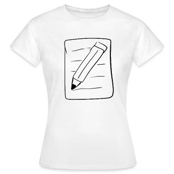 stift zeichnen - Frauen T-Shirt - Weiß - Vorne - AI Model Female 172 dark (172cm)