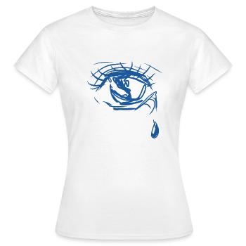 larme triste - T-shirt Femme - blanc - Devant - AI Model Female 172 dark (172cm)