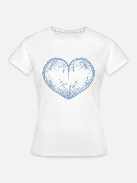 herz narben - Frauen T-Shirt - Weiß
