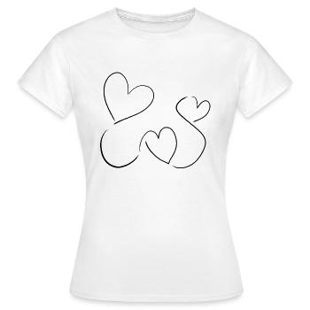 herz liebe - Frauen T-Shirt - Weiß - Vorne - AI Model Female 172 dark (172cm)