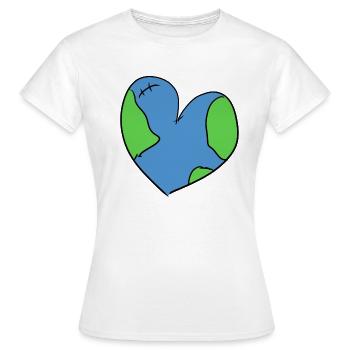 changement climatique cœur protection du climat climat terre - T-shirt Femme - blanc - Devant - AI Model Female 172 dark (172cm)
