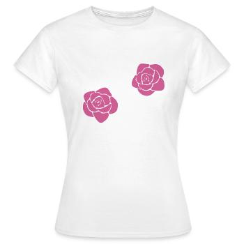 fleurs rose fleur symbole plante rose - T-shirt Femme - blanc - Devant - AI Model Female 172 dark (172cm)