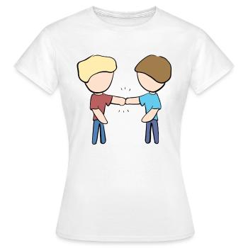 Kumpels Freunde Freundschaft Zusammenhalt - Frauen T-Shirt - Weiß - Vorne - AI Model Female 172 dark (172cm)