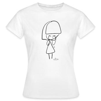 triste pleureuse fille malheureuse larme - T-shirt Femme - blanc - Devant - AI Model Female 172 dark (172cm)