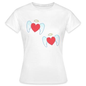 Angel pattern protector hearts - Women's T-Shirt - white - Front - AI Model Female 172 dark (172cm)