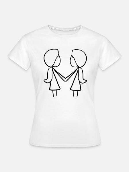 Freundschaft Freunde zwei Mädchen - Frauen T-Shirt - Weiß